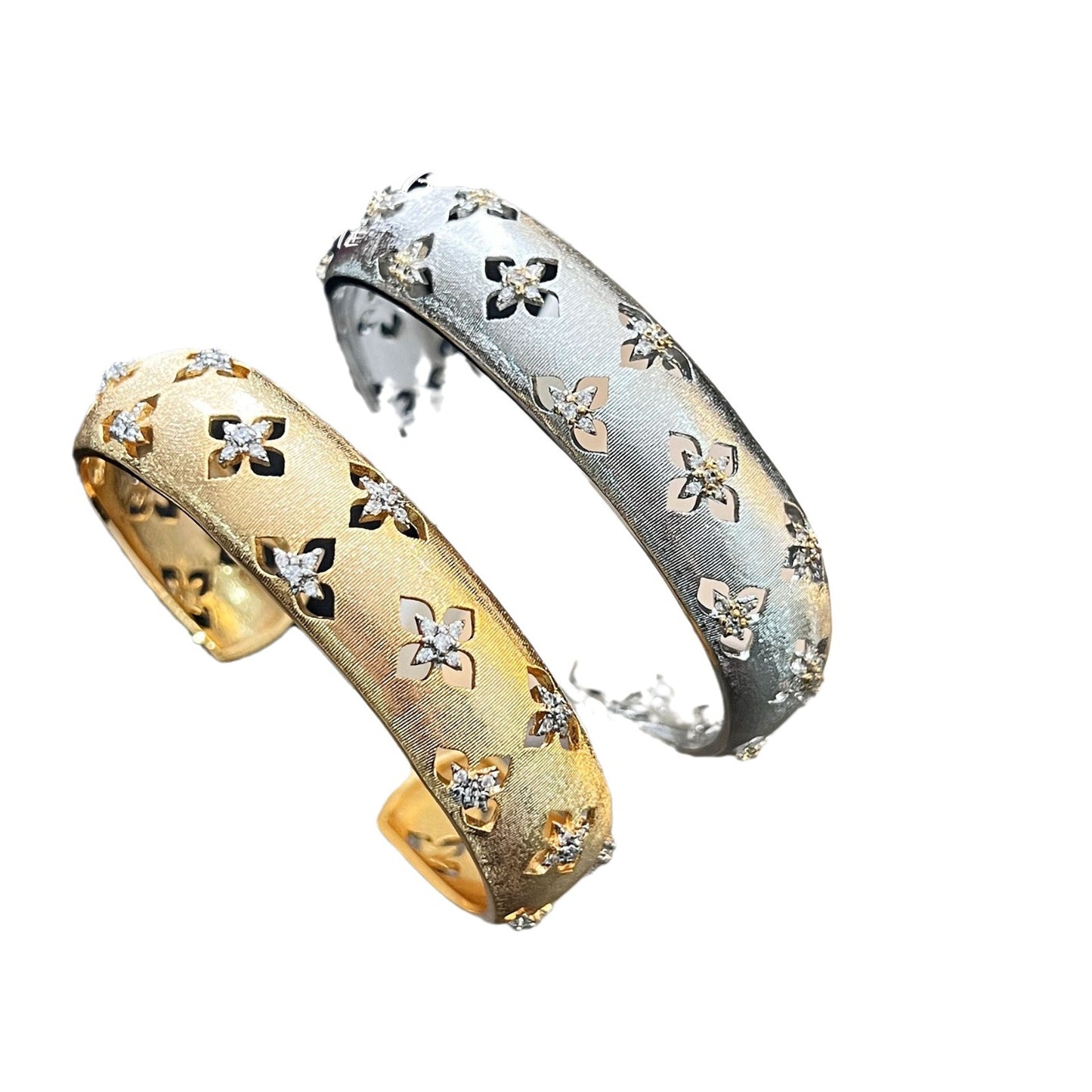 Women's Brushed Palace Style Gold Craft Cloth Real Rings