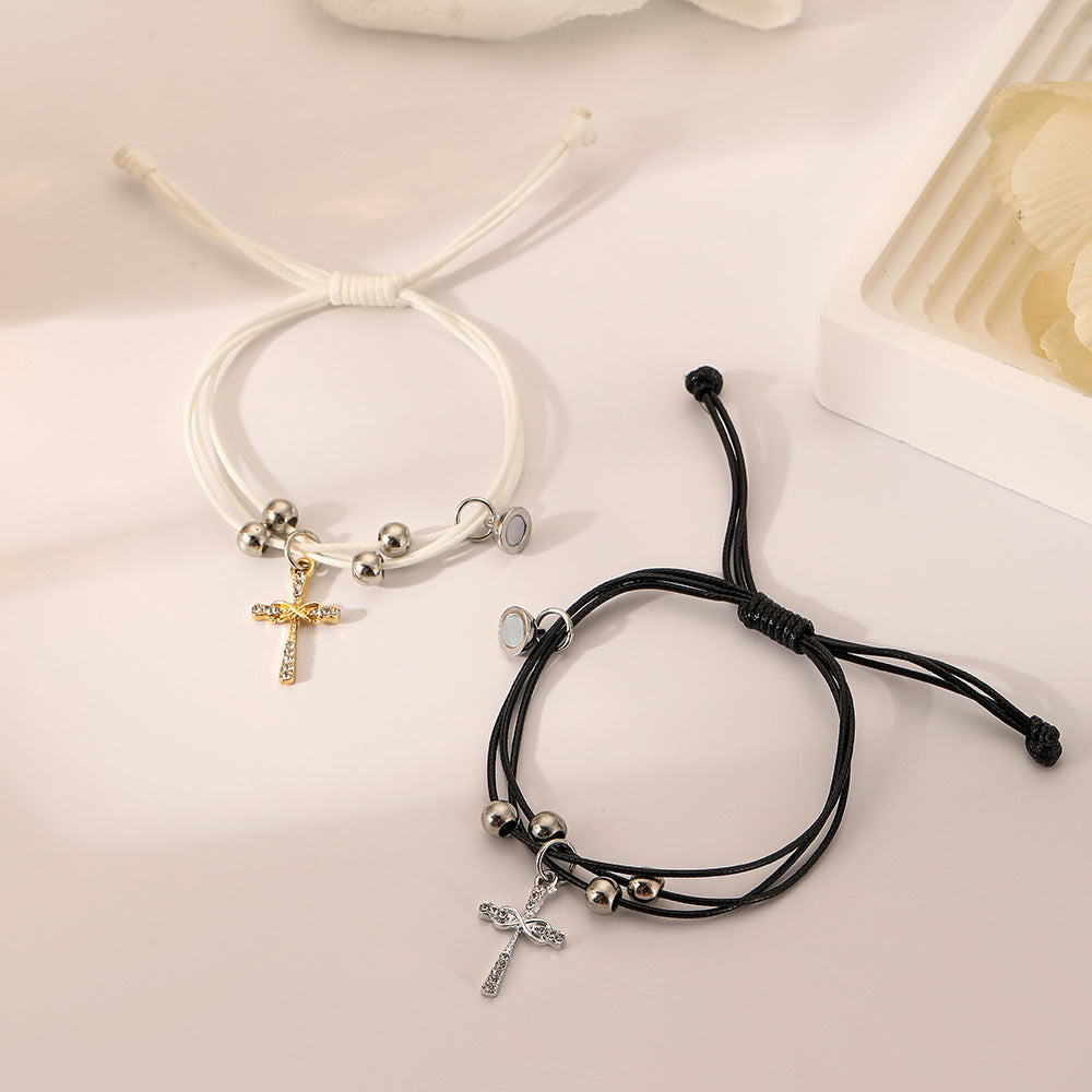 Creative Simple Korean Style Black And White With Couple Bracelets