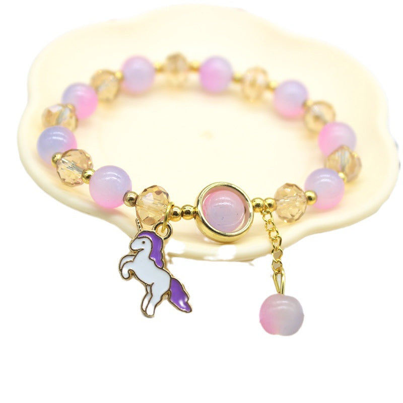 Ice Crystal Cartoon Jade Dog Clow Bracelets