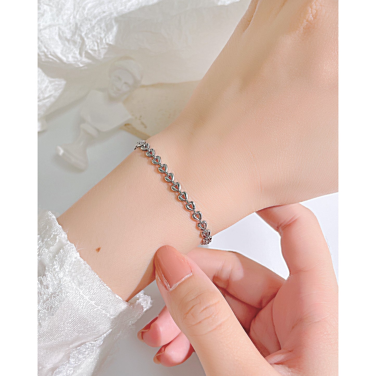 Versatile Heart Light Luxury Minority Design High Bracelets