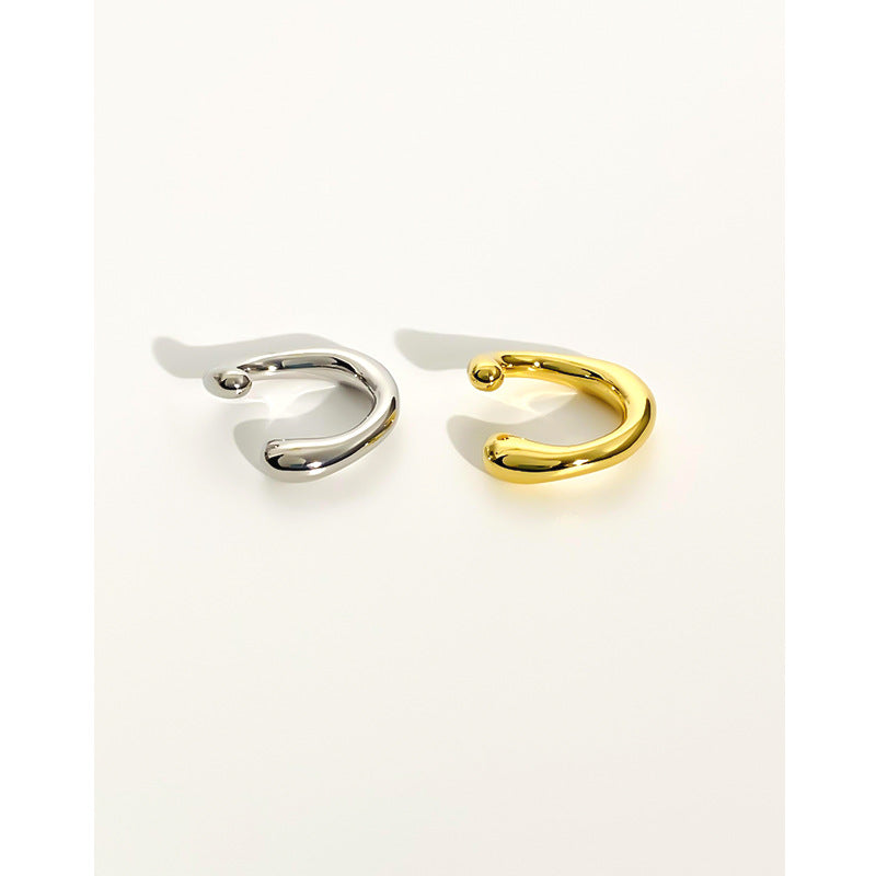 Women's Irregular Small Circle Metal Gold Plated Simple Rings