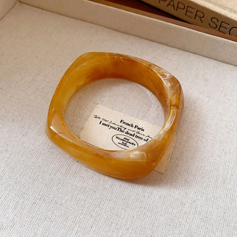 Vacation Style Acrylic Round Open-ended Fresh Sweet Niche Bracelet
