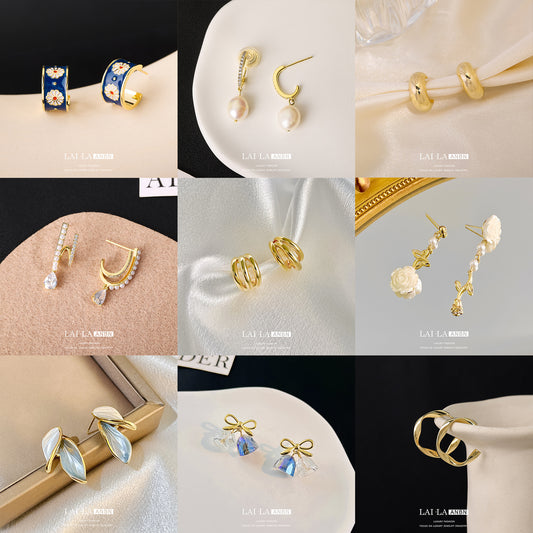 French Retro Pearl Sterling Sier Light Earrings