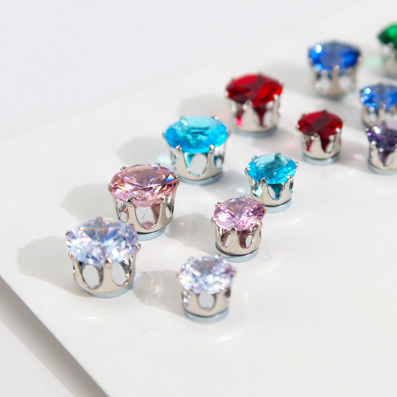 Super Flash Zircon Bone Nail Magnet Ear Clip