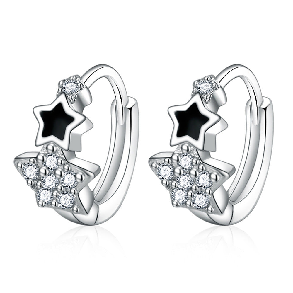 Boucles d'oreilles Clip Day simples en diamant incrusté de Zircon pour femmes