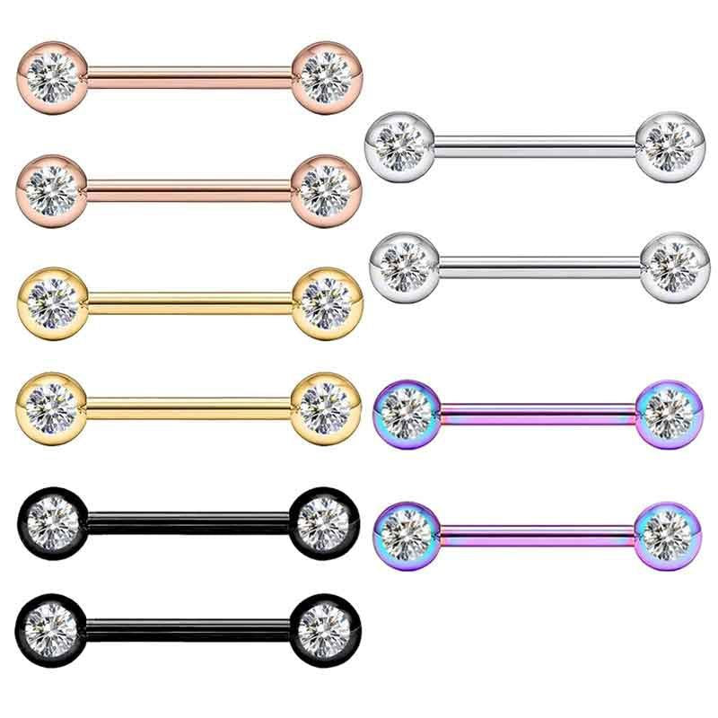 Stainless Steel Cleaning Ball Frosted Diamond Tongue Pin Earrings