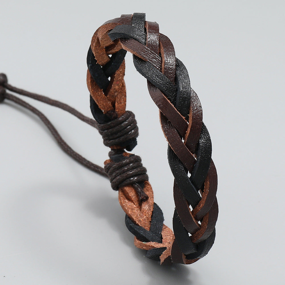 Men's Ornament Simple Handmade Woven Leather Pull Bracelets