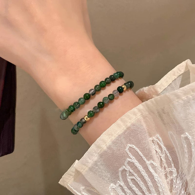 Bracelets de luxe légers en agate tissés à la main avec cordon de serrage pour femmes