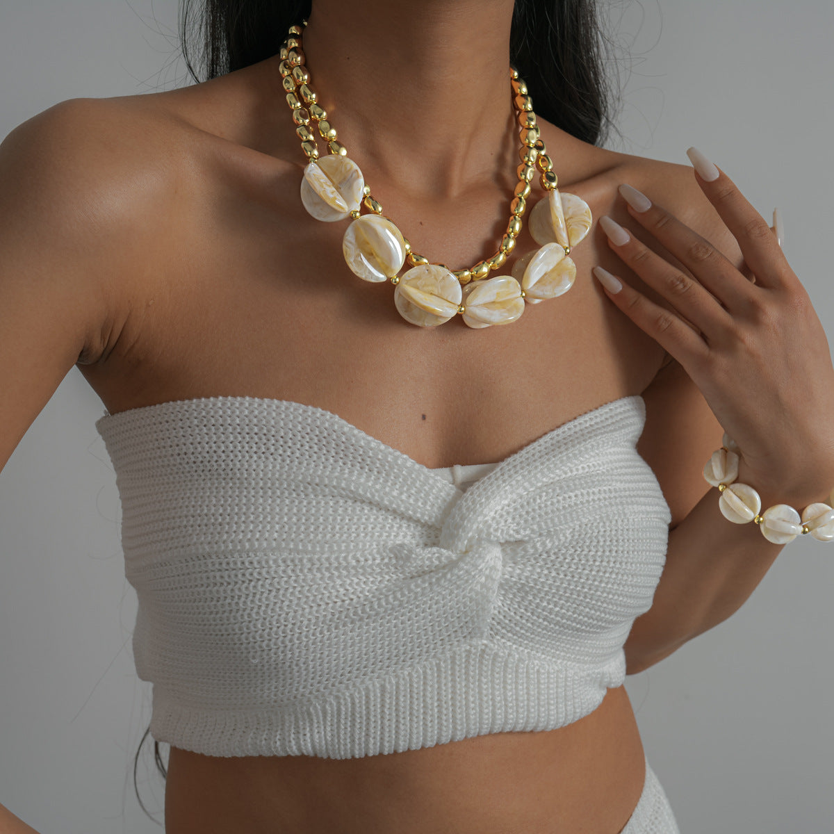 Women's Stitching Retro Personality Fashion Short Niche High Necklaces
