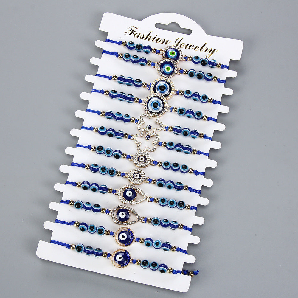 Women's Simple Gem Retro Geometric Sapphire Blue Bracelets