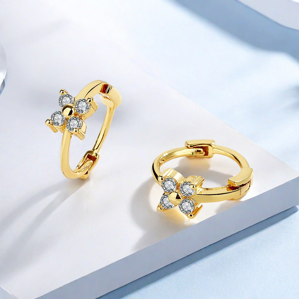 Exquisite Inlaid Zirconium Small Design Simple Ear Buckle