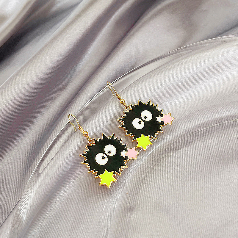 Sea Urchin Ghost Creative Drop Oil Earrings