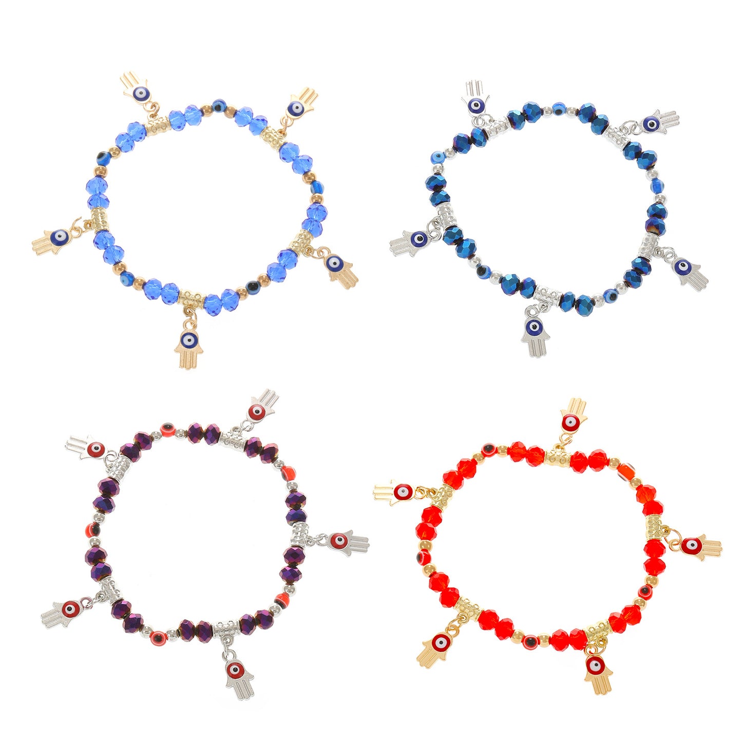 Blue Devil's Eye Resin Ball Fatima Bracelets