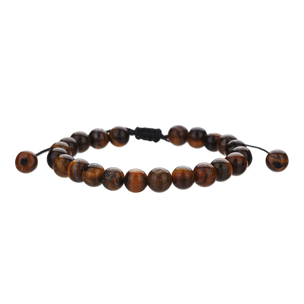 Men's Tiger Eye Volcano White Turquoise Woven Essential Bracelets