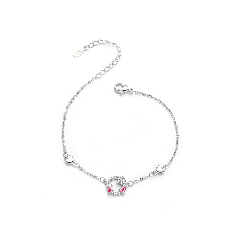 Love Heart Pink Versatile Fashion High Bracelets