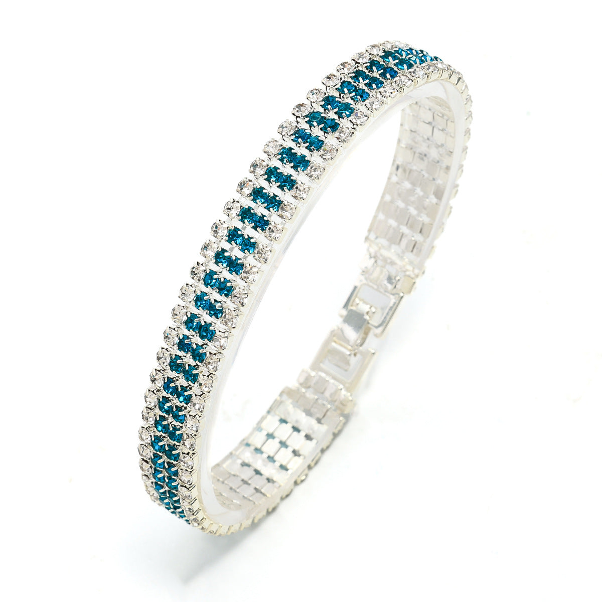 Women's Roman Crystal Gold Simple Full Diamond Claw Bracelet