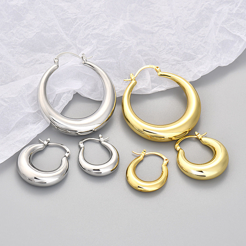 Personality Round Graceful Geometric Large Retro High-grade Earrings