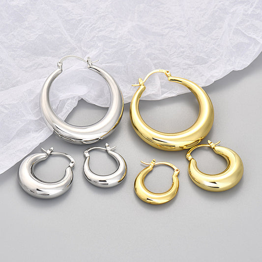 Personality Round Graceful Geometric Large Retro High-grade Earrings