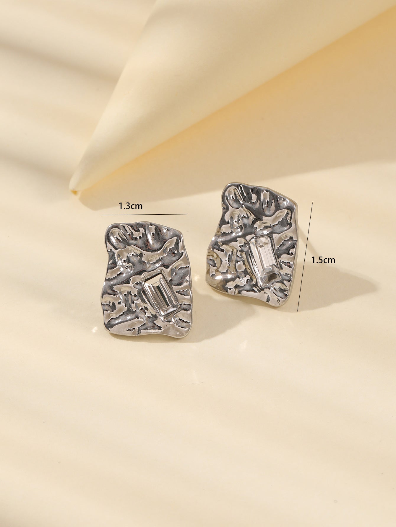 Liquid Square Zircon Classic Style Light Luxury High Sense Earrings