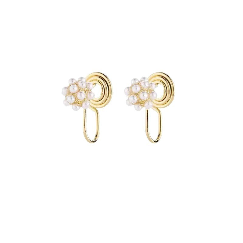 Needle French Pearl Small Bean Female Retro Ear Clip