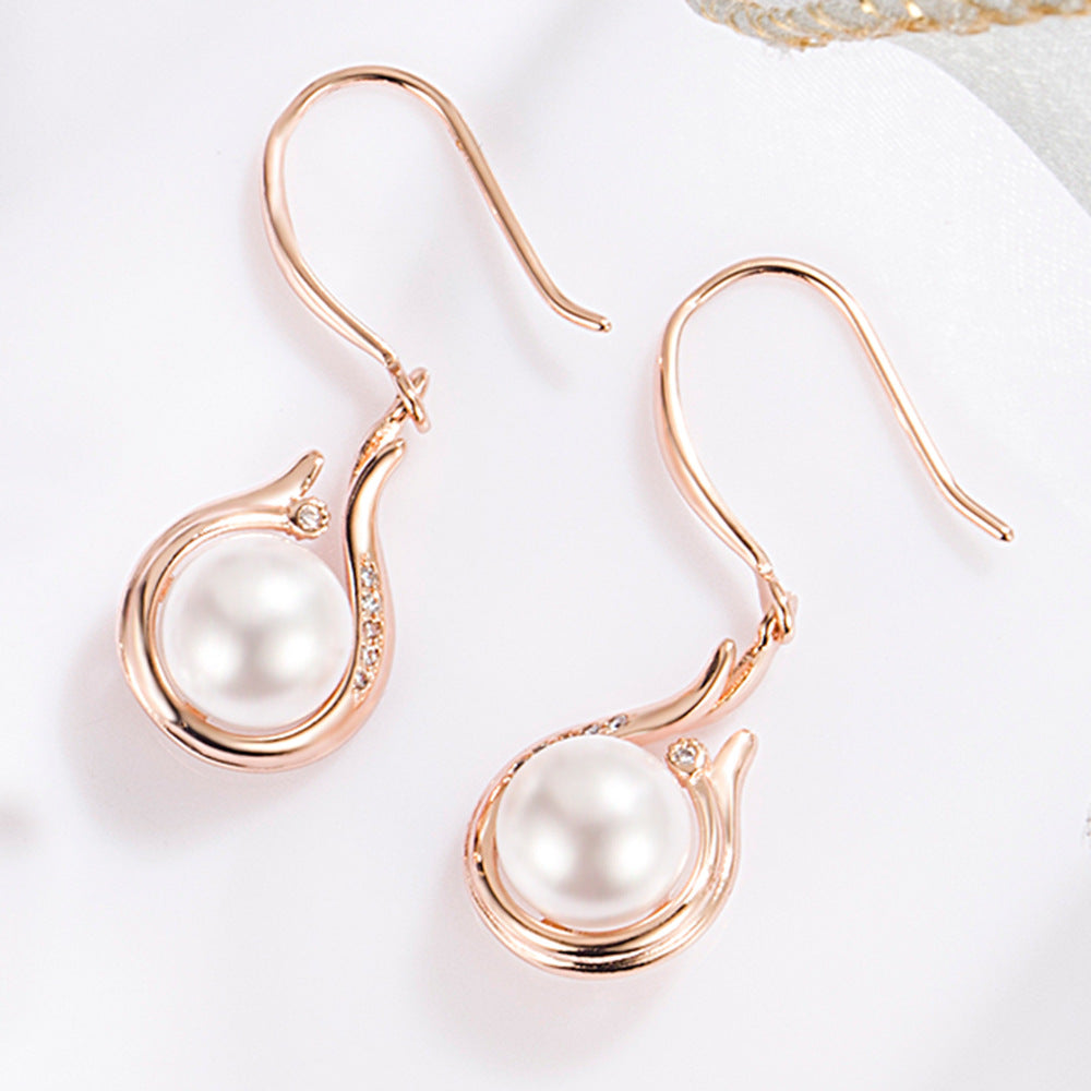 Pearl Eardrop Elegant High Sense Suit Clavicle Chain Gift Jewelry Set