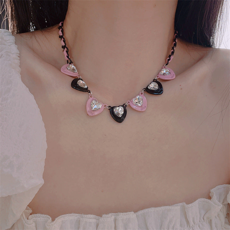 Rhinestone Female High Sense Light Luxury Temperament Niche Clavicle Necklaces