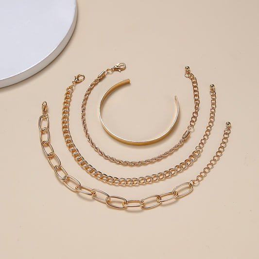 Simple Gold Thick Chain Fashion Style Bracelets