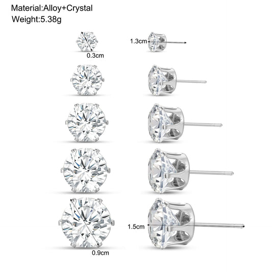 Boucles d'oreilles simples et gracieuses classiques incrustées de strass