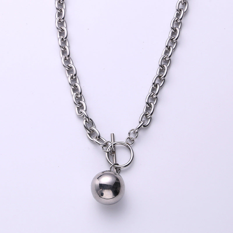 Stainless Cold Wind Dangling Beads Design Couple Necklaces