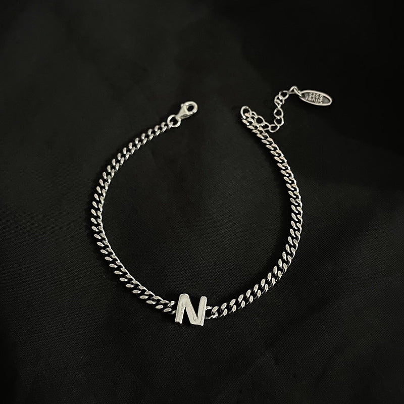 Bracelets d'intérêt spécial avec lettres anglaises en argent Sterling de Style coréen pour femmes