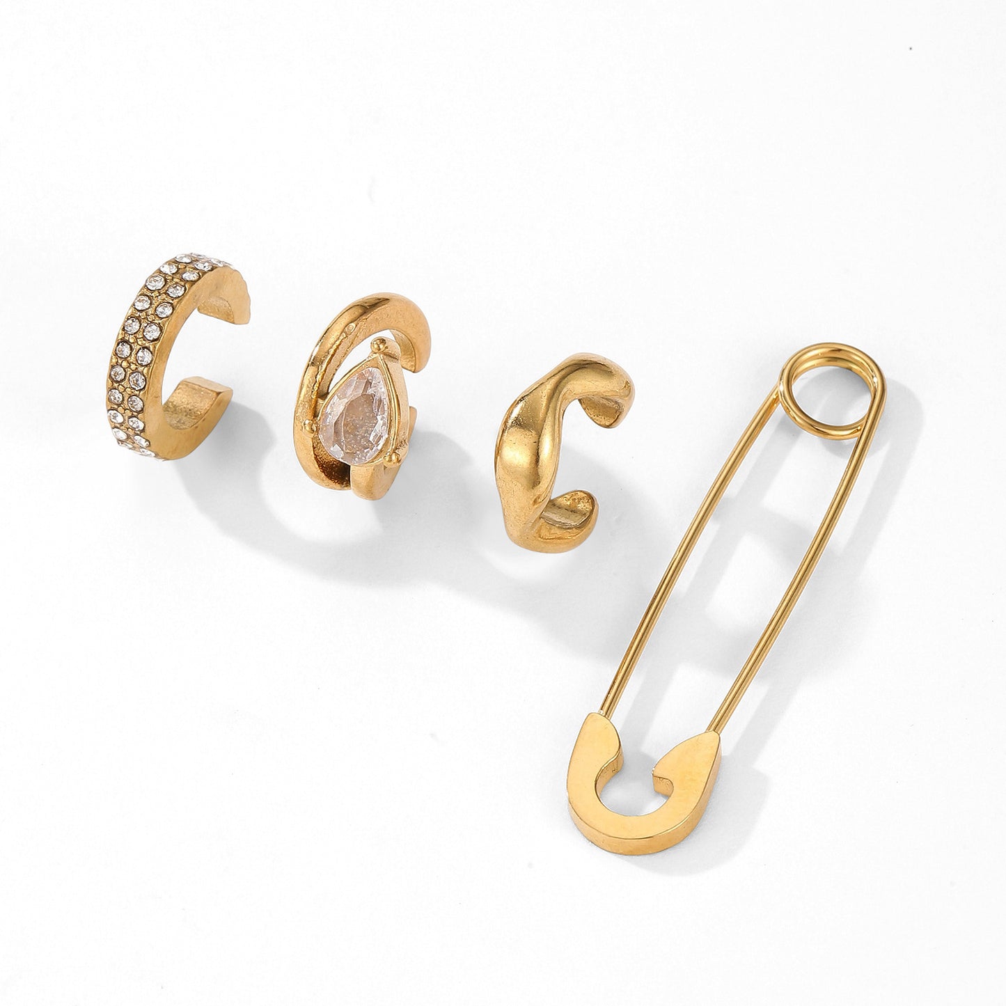 Stainless Steel Pin Stylish Water Drop Ear Clip