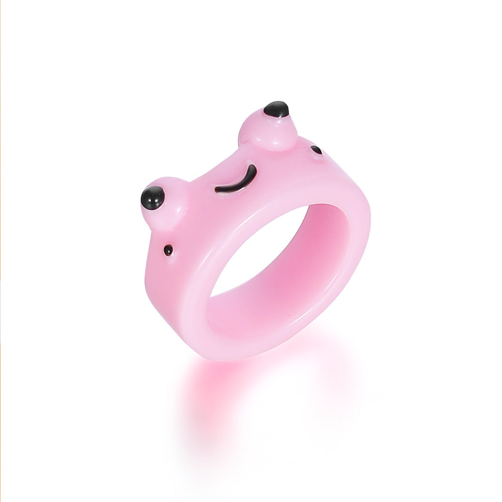 Cartoon Frog Fashion Cute Resin Index Rings