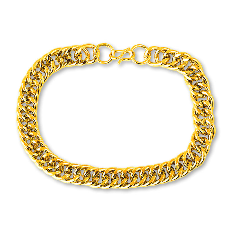 Men's Stainless Steel Boss Gold Flat Chain Bracelets