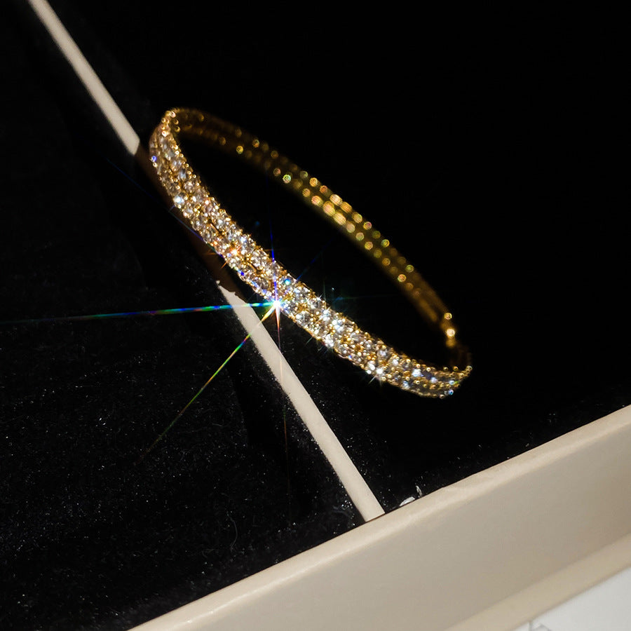 Galaxy Shining Round Open-ended Light Luxury High-grade Elegant Dinner Bracelets