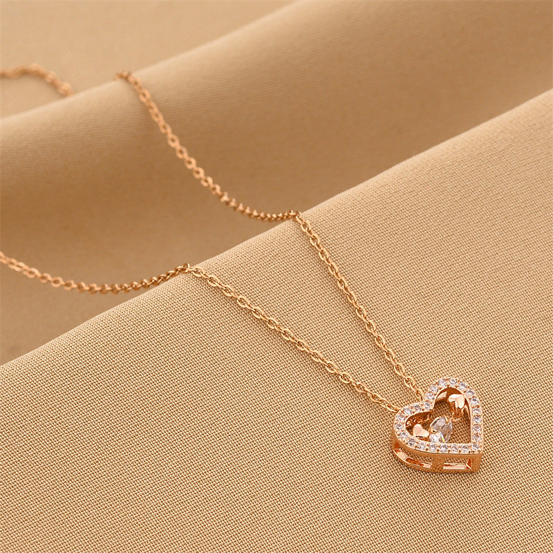 Women's Smart Heart Pulsatile Titanium Steel Colorfast Necklace