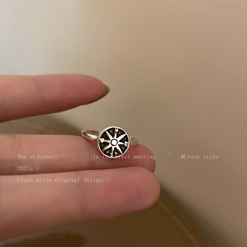 Distressed Cross Open Female Design Simple Stylish Personality Rings