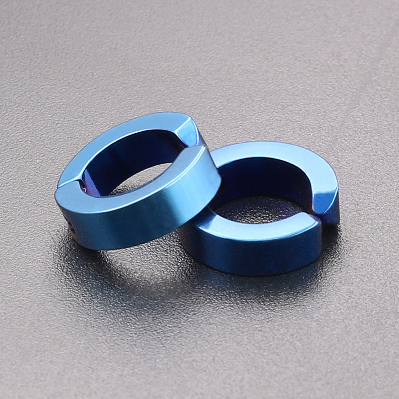Men's Hip Hop Punk Titanium Steel No Piercing Earrings
