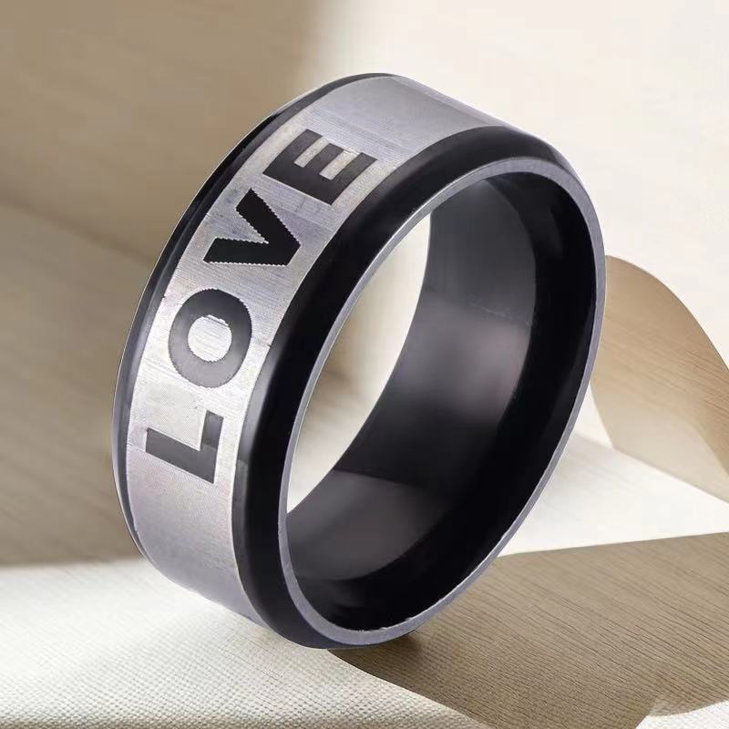 Men's Stainless Steel Cold Trendy Titanium Simple Rings