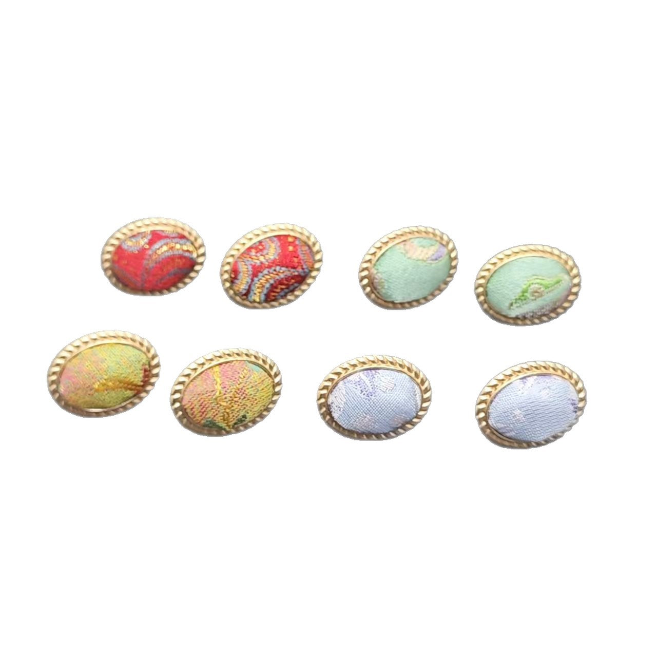 Finished Bean-shaped Female Chinese Style Han Clothing Cheongsam Antique Stud Earrings