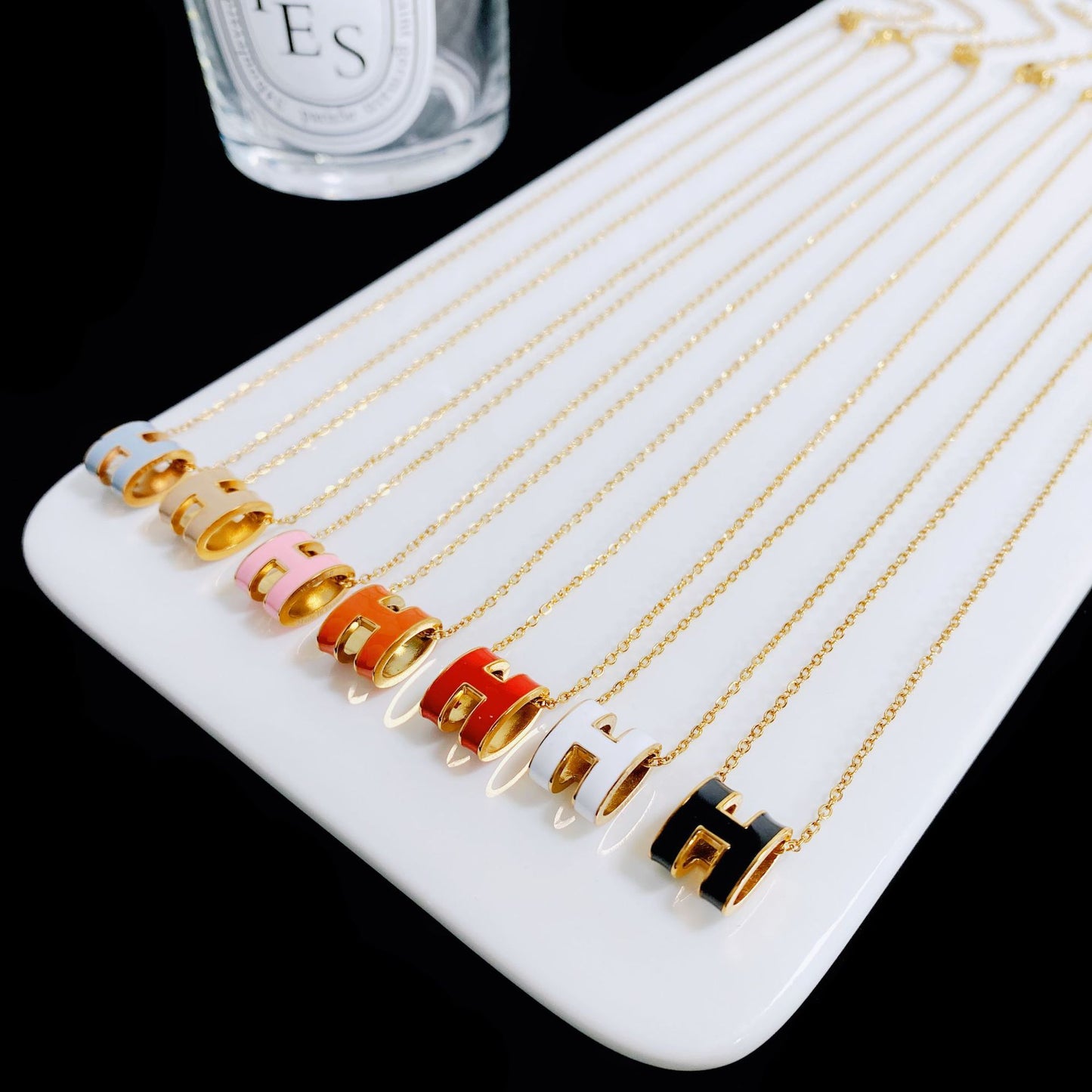 Women's Letter Titanium Steel Gold Colorfast Clavicle Necklaces