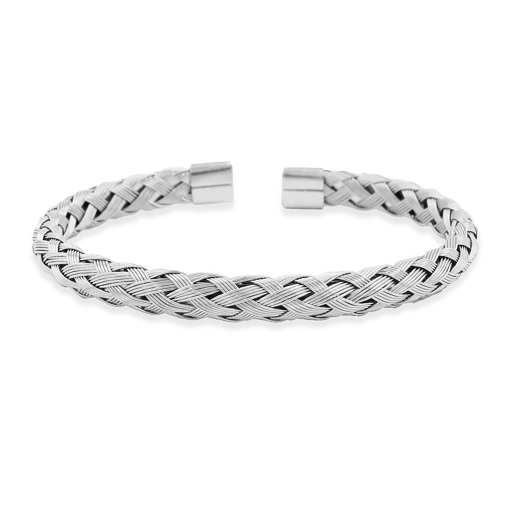 Simple Stainless Steel Twist Braid Wire Bracelets