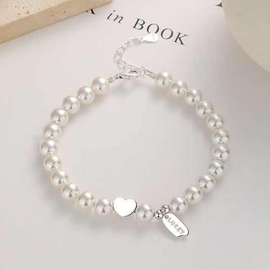 Women's Pearl Fashion Heart-shaped Light Luxury Temperament High Bracelets