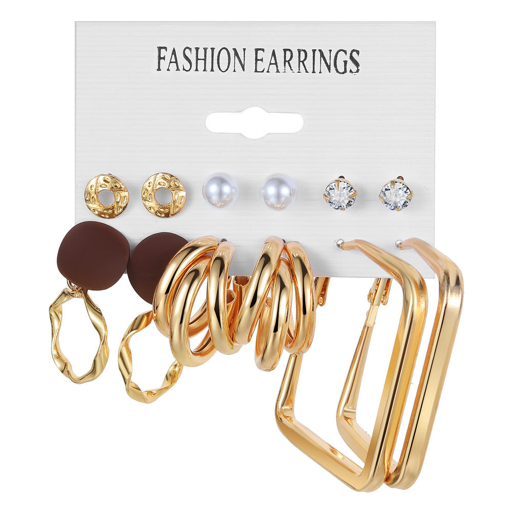 Alloy Ear Square Geometric Set Vintage Earrings