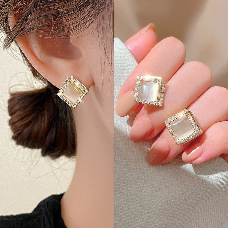 Women's Sterling Sier Needle Elegant Light Luxury Earrings