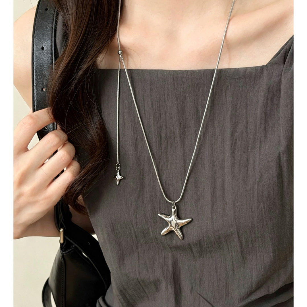 Women's Metal Light Luxury High-grade Long Pull-out Stars Tassel Pendants