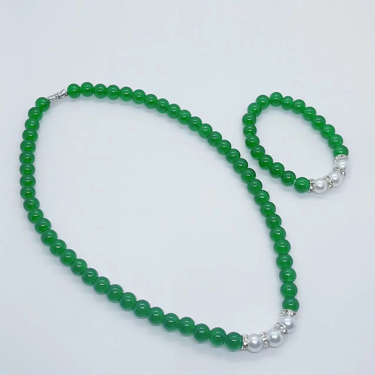 Three-piece Emerald Mother's Day Gift Live Broadcast Jewelry Set