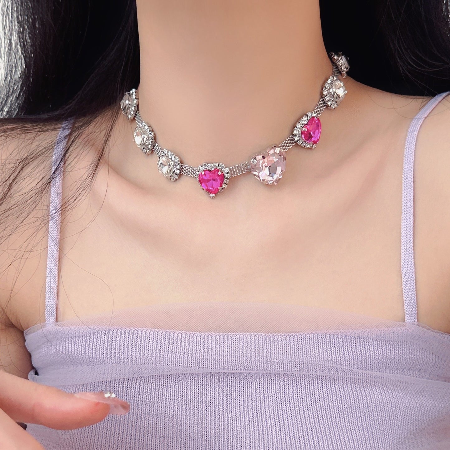 Diamond Light Luxury Minority Design High-grade Peach Necklaces