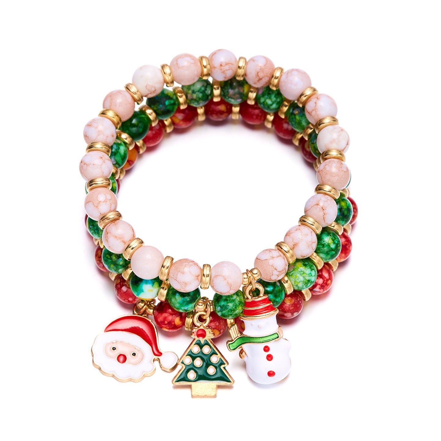 Christmas Holiday Tree Crutch Garland Beaded Bracelets