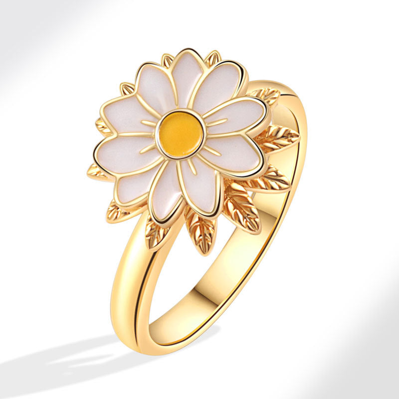 Dripping Daisy Flower Style Adjustable Opening Ring