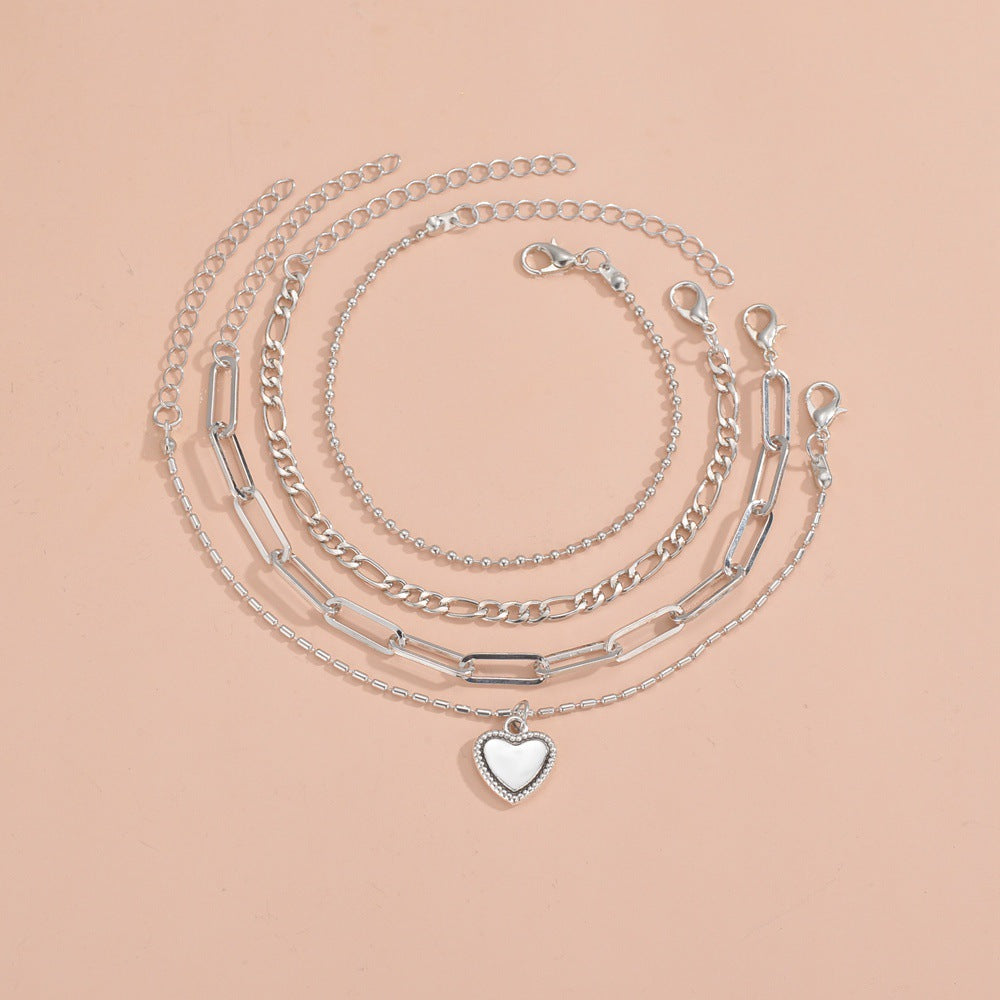 Love Pendant Chain Adjustable Metal Ornament Bracelets